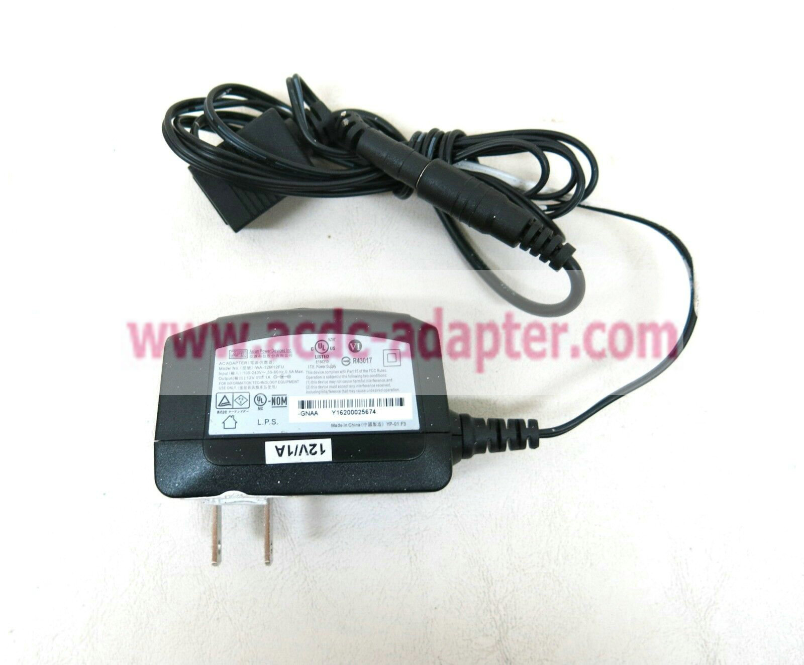 Genuine 12V 1A APD WA-12M12FU AC Power Adapter LG Blu-Ray BP125-N BP350 BP550 BPM2